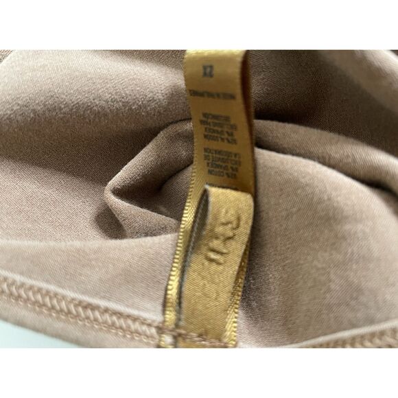 SKIMS Plus Size 2X T Shirt Scoop Neck Long Sleeve Crop Brown Cotton Spandex - Picture 5 of 9